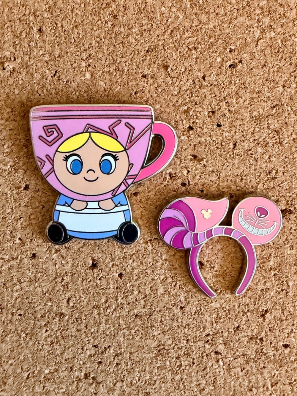 Disney Alice in Wonderland Enamel Pins - Set of 2 Diamond Pins
